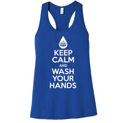 Keep Calm And Wash Your Hands Funny Virus Women's Racerback Tank