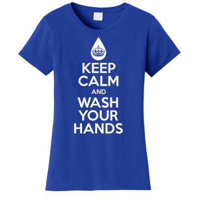 Keep Calm And Wash Your Hands Funny Virus Women's T-Shirt