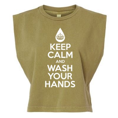 Keep Calm And Wash Your Hands Funny Virus Garment-Dyed Women's Muscle Tee