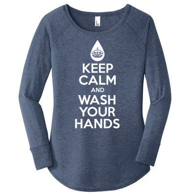 Keep Calm And Wash Your Hands Funny Virus Women's Perfect Tri Tunic Long Sleeve Shirt