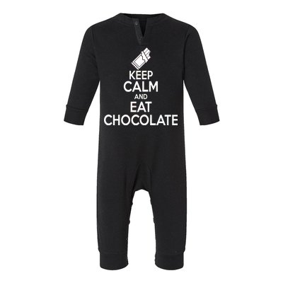 Keep Calm At Eat Chocolate Infant Fleece One Piece