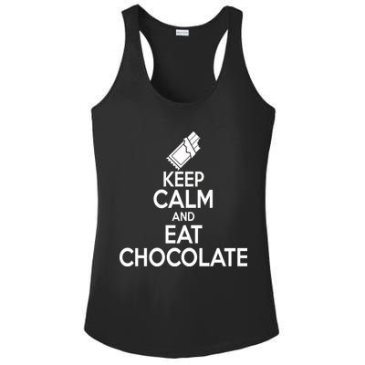 Keep Calm At Eat Chocolate Ladies PosiCharge Competitor Racerback Tank