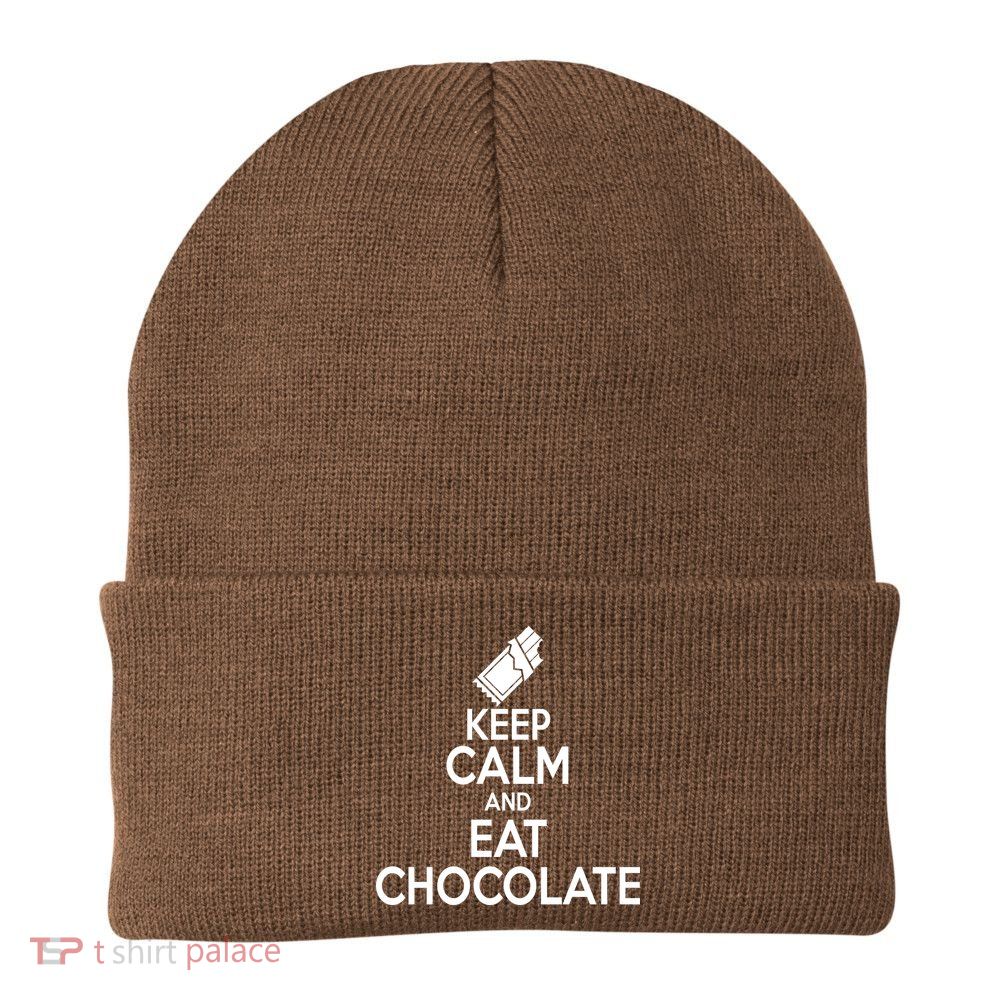 Keep Calm At Eat Chocolate Beanie