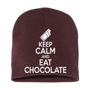 Keep Calm At Eat Chocolate Short Acrylic Beanie