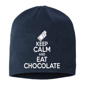 Keep Calm At Eat Chocolate Sustainable Beanie