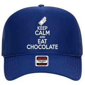 Keep Calm At Eat Chocolate High Crown Mesh Back Trucker Hat