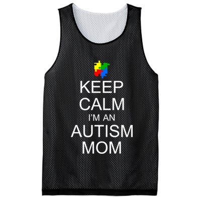 Keep Calm Autism Mom Awareness Mesh Reversible Basketball Jersey Tank
