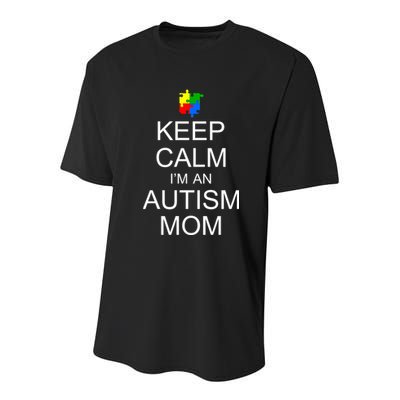 Keep Calm Autism Mom Awareness Youth Performance Sprint T-Shirt