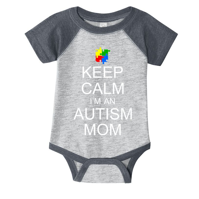 Keep Calm Autism Mom Awareness Infant Baby Jersey Bodysuit