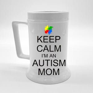 Keep Calm Autism Mom Awareness Beer Stein