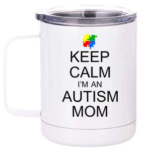 Keep Calm Autism Mom Awareness 12 oz Stainless Steel Tumbler Cup