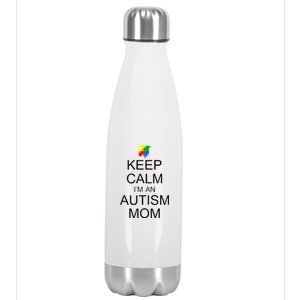 Keep Calm Autism Mom Awareness Stainless Steel Insulated Water Bottle