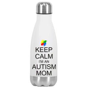 Keep Calm Autism Mom Awareness Stainless Steel Insulated Water Bottle