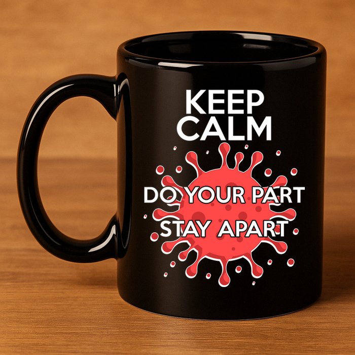 Keep Calm Do Your Part Stay Apart Virus 11oz C Handle Ceramic Mug