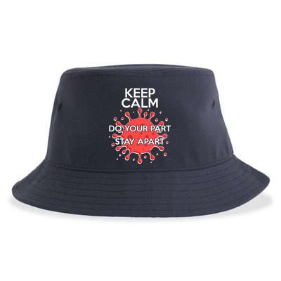 Keep Calm Do Your Part Stay Apart Virus Sustainable Bucket Hat