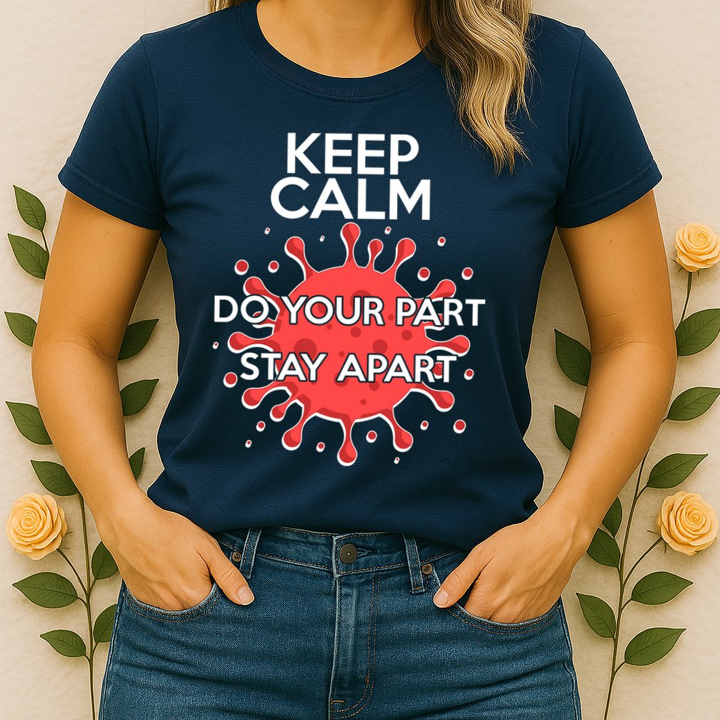 Keep Calm Do Your Part Stay Apart Virus Womens T-Shirt