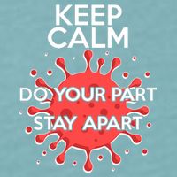 Keep Calm Do Your Part Stay Apart Virus Sueded Cloud Jersey T-Shirt