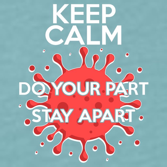 Keep Calm Do Your Part Stay Apart Virus Sueded Cloud Jersey T-Shirt