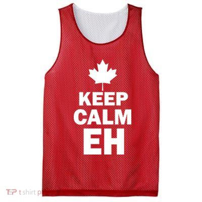 Keep Calm EH Funny Canadian  Mesh Reversible Basketball Jersey Tank