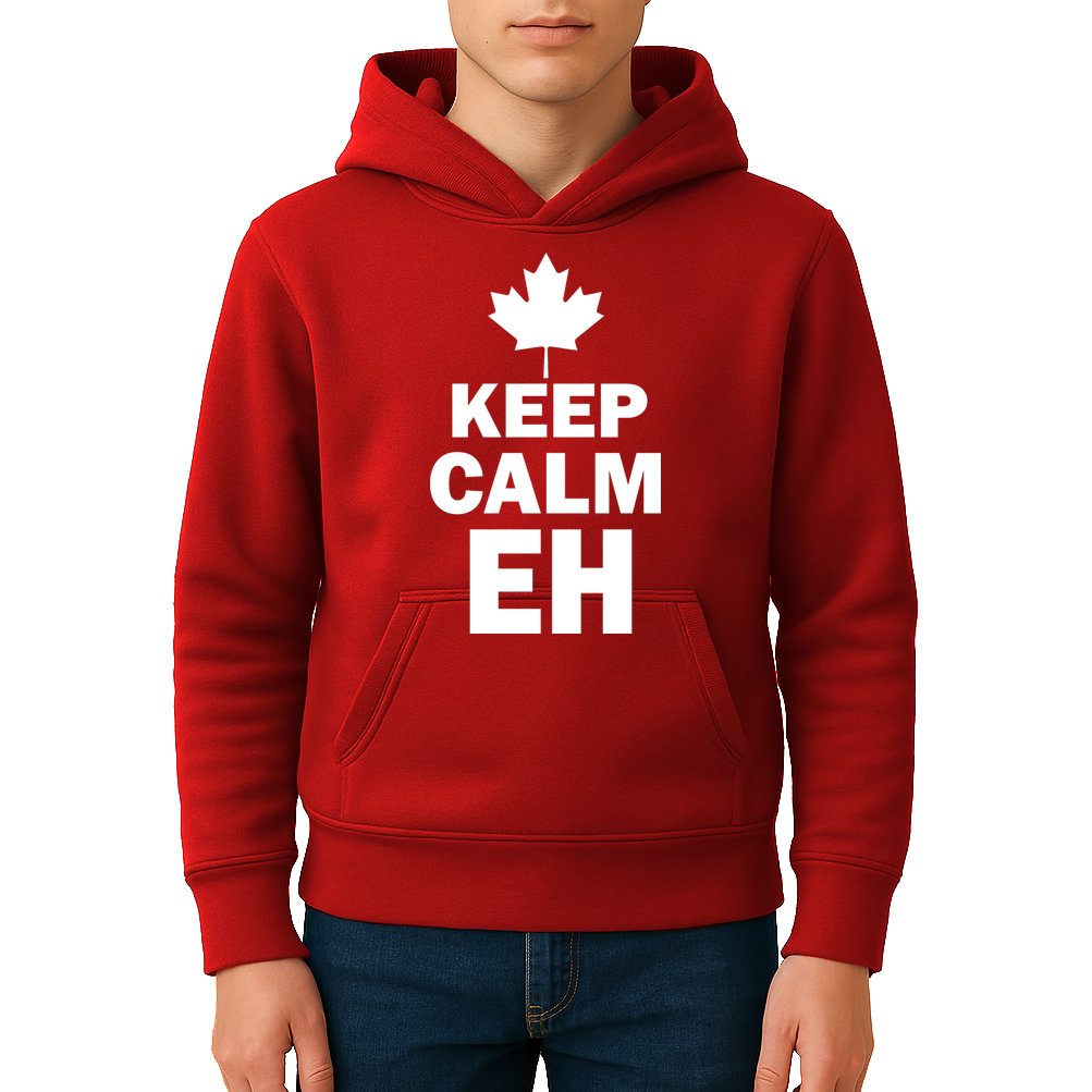 Keep Calm EH Funny Canadian  Kids Hoodie
