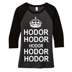 Keep Calm Hodor Women's Tri-Blend 3/4-Sleeve Raglan Shirt