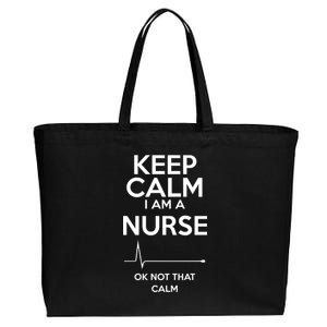 Keep Calm I Am A Nurse Pk Not That Calm Cotton Canvas Jumbo Tote