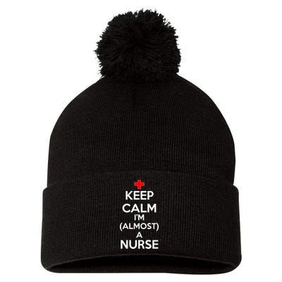 Keep Calm I'm Almost A Nurse Pom Pom 12in Knit Beanie
