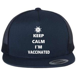 Keep Calm I'm Vaccinated Flat Bill Trucker Hat