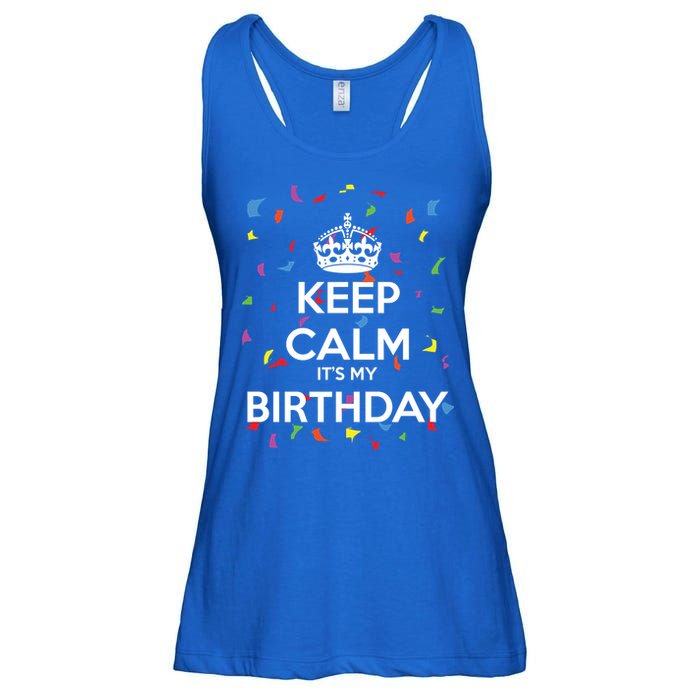 Keep Calm It s My Birthday Ladies Essential Flowy Tank