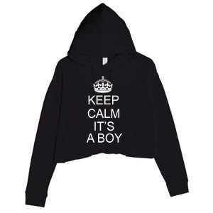 Keep Calm It's A Boy Crop Fleece Hoodie