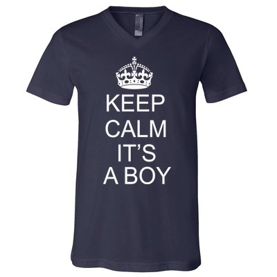 Keep Calm It's A Boy V-Neck T-Shirt