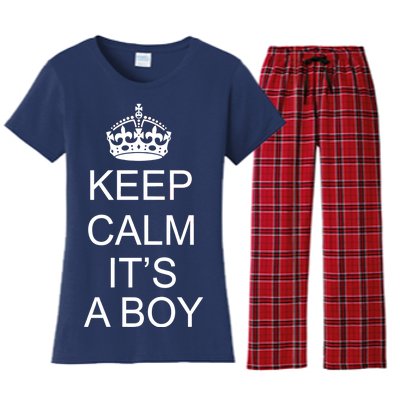 Keep Calm It's A Boy Women's Flannel Pajama Set