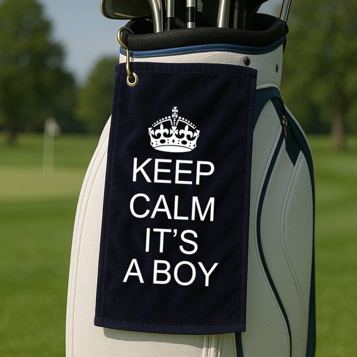 Keep Calm It's A Boy Golf Towel