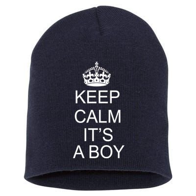 Keep Calm It's A Boy Short Acrylic Beanie