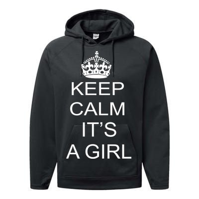 Keep Calm It's A Girl Performance Fleece Hoodie