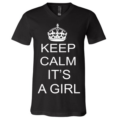 Keep Calm It's A Girl V-Neck T-Shirt