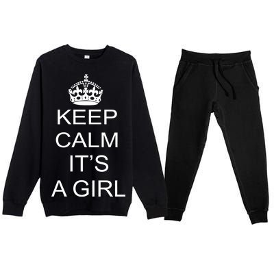 Keep Calm It's A Girl Premium Crewneck Sweatsuit Set