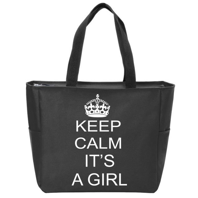 Keep Calm It's A Girl Zip Tote Bag