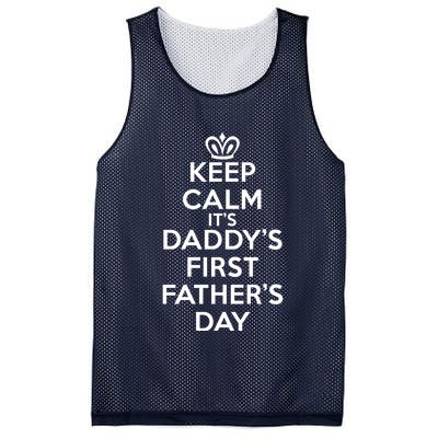 Keep Calm It's My Daddy's First Father's Day Mesh Reversible Basketball Jersey Tank