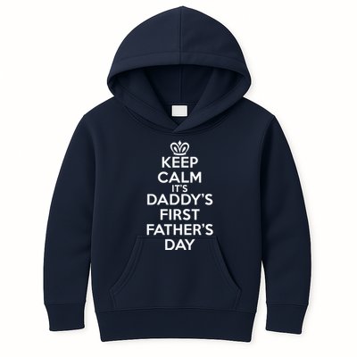 Keep Calm It's My Daddy's First Father's Day Kids Hoodie