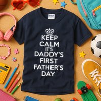 Keep Calm It's My Daddy's First Father's Day Kids T-Shirt