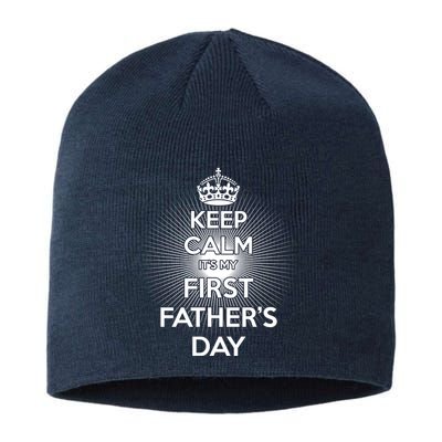 Keep Calm It's My First Father's Day Sustainable Beanie