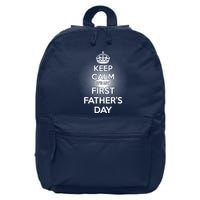 Keep Calm It's My First Father's Day 16 in Basic Backpack