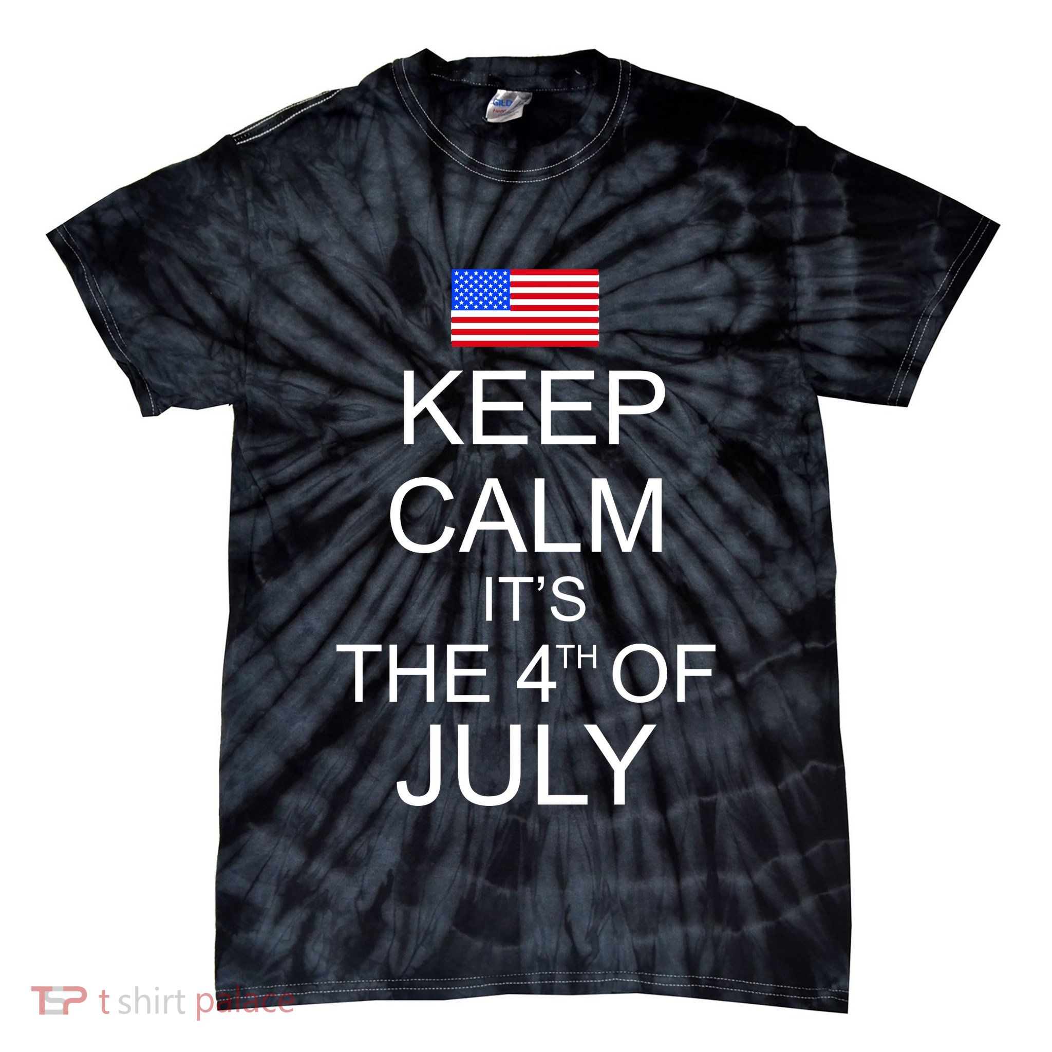 Keep Calm It's The 4th of July USA Flag Tie-Dye T-Shirt