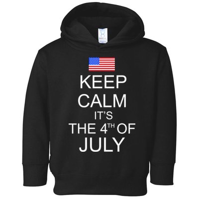 Keep Calm It's The 4th of July USA Flag Toddler Hoodie