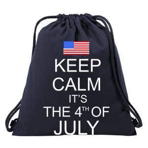 Keep Calm It's The 4th of July USA Flag Drawstring Bag