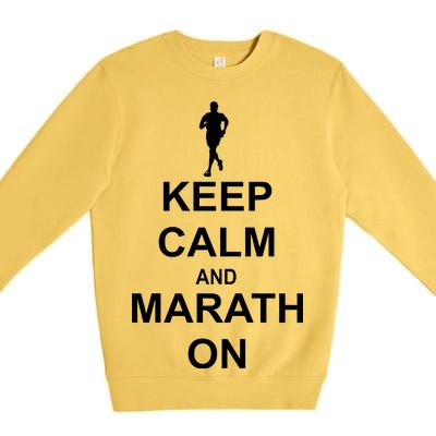 Keep Calm Marathon On Premium Crewneck Sweatshirt