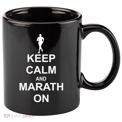 Keep Calm Marathon On 11oz C Handle Ceramic Mug