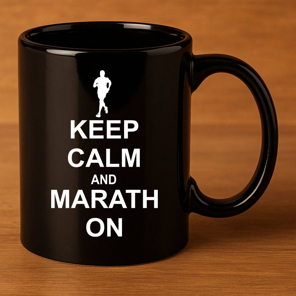 Keep Calm Marathon On 11oz C Handle Ceramic Mug