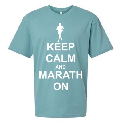 Keep Calm Marathon On Sueded Cloud Jersey T-Shirt